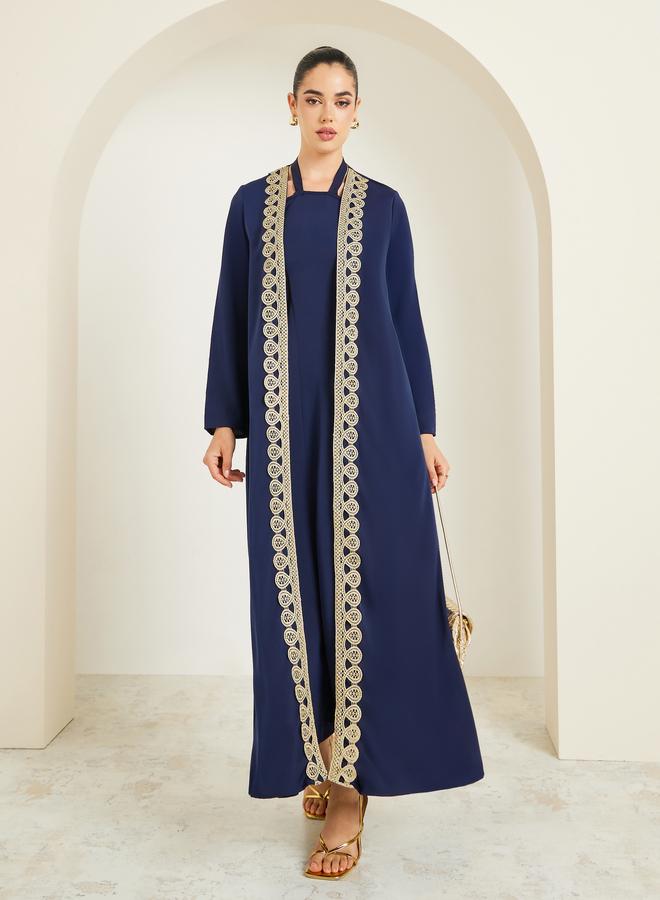 أميرة عباية مزينة مع فستان داخلي - Image 1